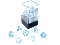 Set Mini Dadi Luminescenti: Borealis - Ghiaccio/Azzurro