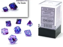 Set Mini Dadi Luminescenti: Nebula - Nocturnal/Blu