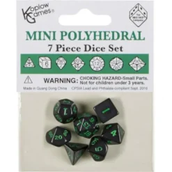Set Mini Dadi Opachi - Nero/Verde