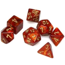 Set Mini Dadi Scarab - Rosso Scarlatto/Oro
