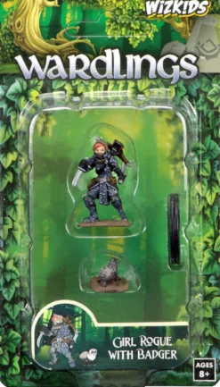 WizKids Wardlings Painted Miniatures - Girl Rogue & Badger